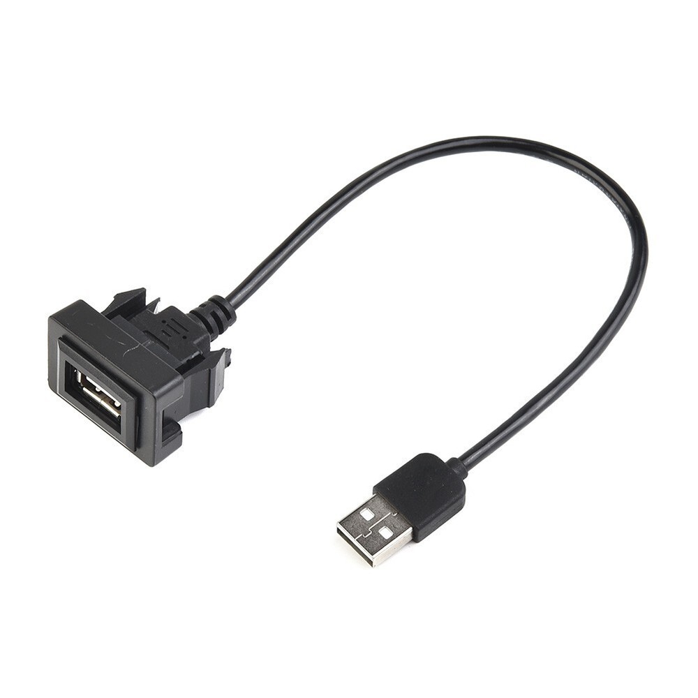 USB Extension Cable 25cm Adapter Black Car Center Console Flush Mount Part
