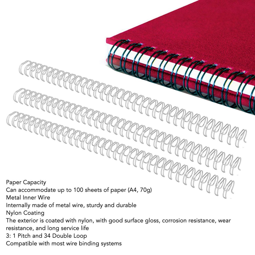 34 Loop Double Loop Wire Binding Spine For 100 Sheets A4 Reports