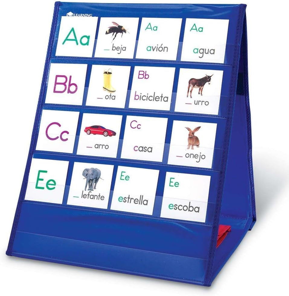 Double-Sided Tabletop Pocket Chart - Small Pocket Chart for Classroom, Table Top