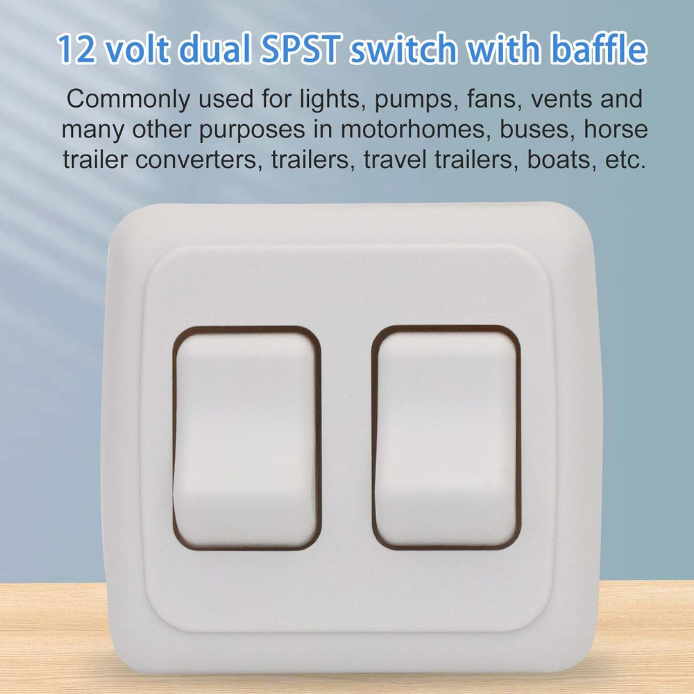 Double SPST On-Off Switch with Bezel, Technology Components 12V Light Switch RV