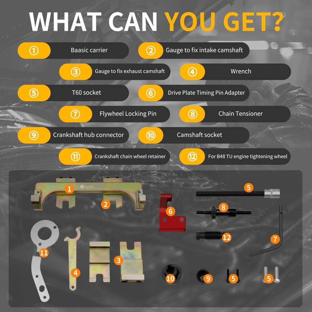 Kuntech Engine Camshaft Alignment Timing Tool Kit Compatible with BMW Mini...