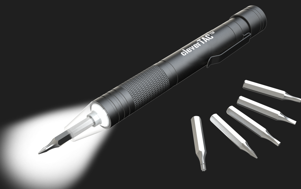 CleverTAC LED ToolPen - Tactical LED Bit Driver - 6 bits - Super Bright - EDC