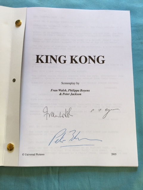 KING KONG: FOR YOUR CONSIDERATION SCRIPT - SIGNED BY DIRECTOR PETER JACKSON
