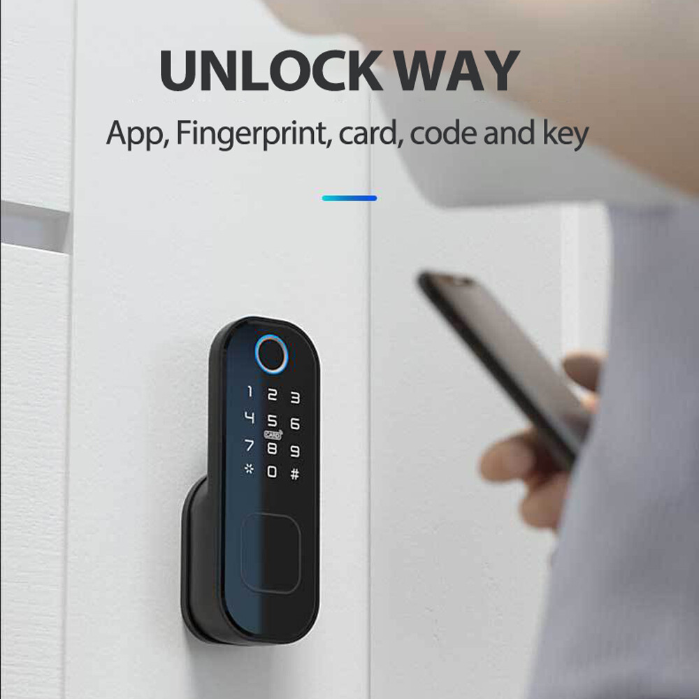 Tuya No Wiring Waterproof Fingerprint Lock Digital Code Electronic S1V6