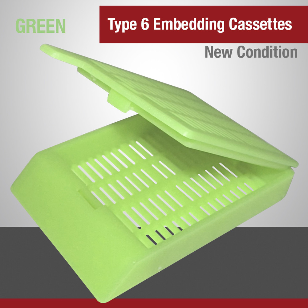 Embedding Cassettes, Type-6, Green, One-Piece, 1,000 Per Case Pack