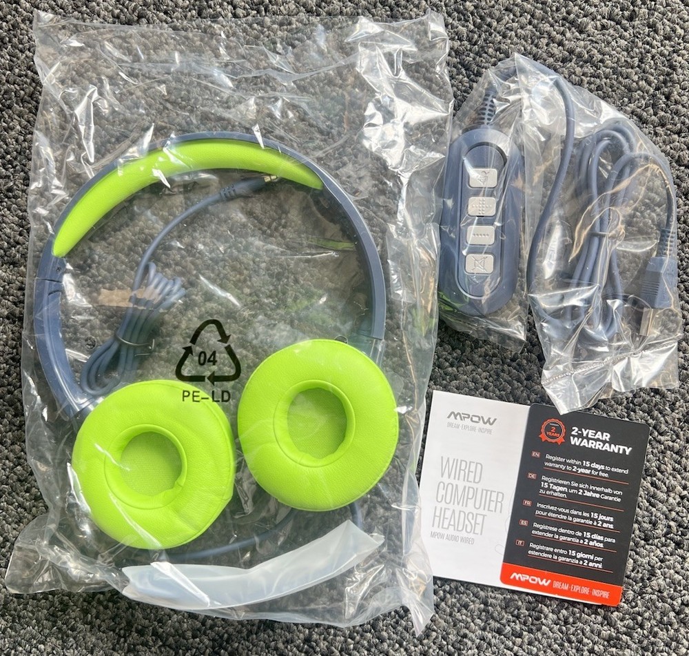 Mpow Wired Computer Headset with Microphone Model PA071A