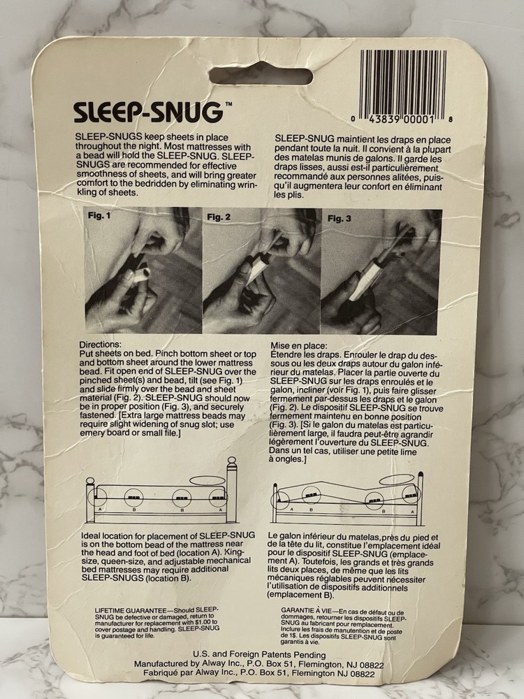 Sleep Snug Plastic Bed Sheet Holder 4 Piece Pack Open Package Keep Sheets Snug
