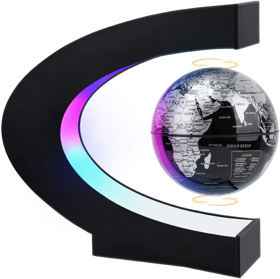 Magnetic Levitating Floating Globe LED Light Rotating Desk Decor Science Gift