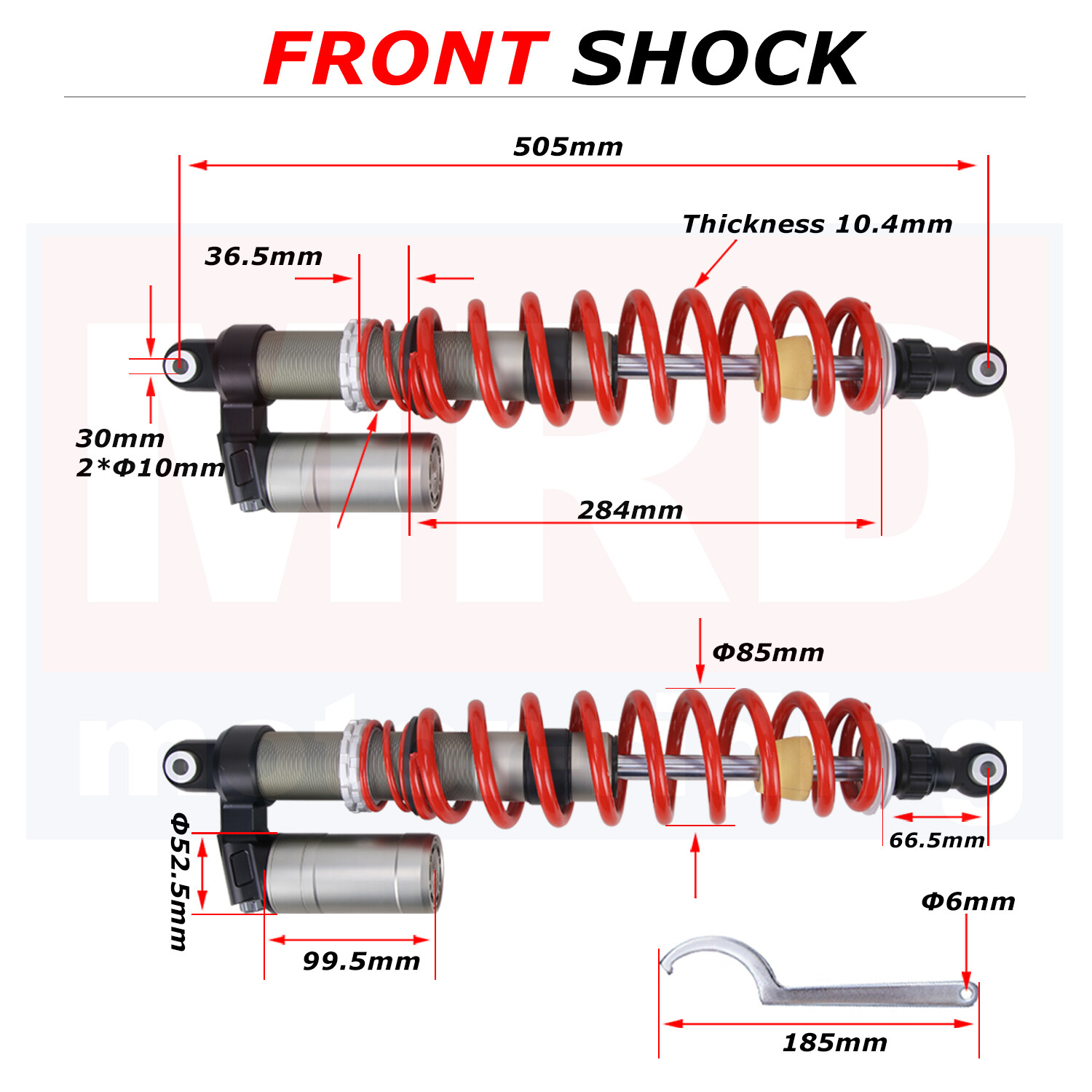 STAGE 3 REAR SHOCK ABSORBER SET FOR POLARIS RZR 800 S DUAL RATE FULLY ADJUSTABLE