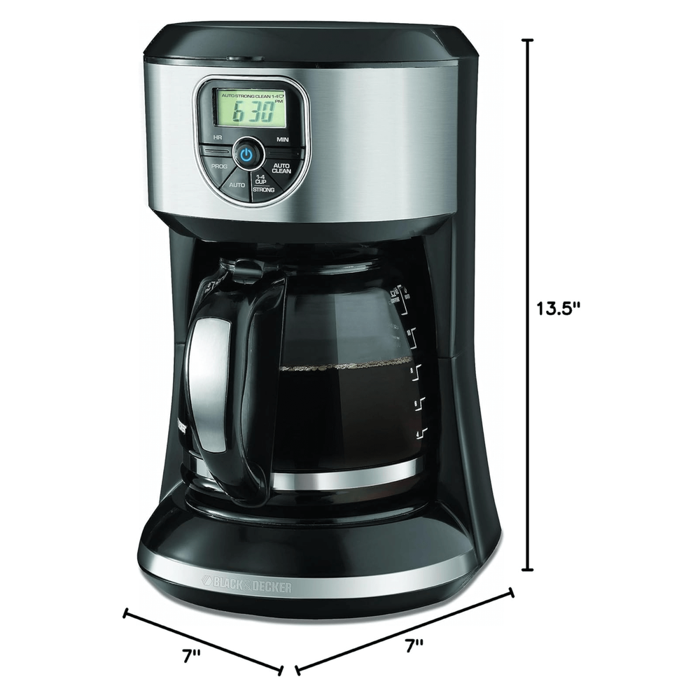 Black & Decker 12-Cup Programmable Coffeemaker with Quick Touch - REFURBISHED