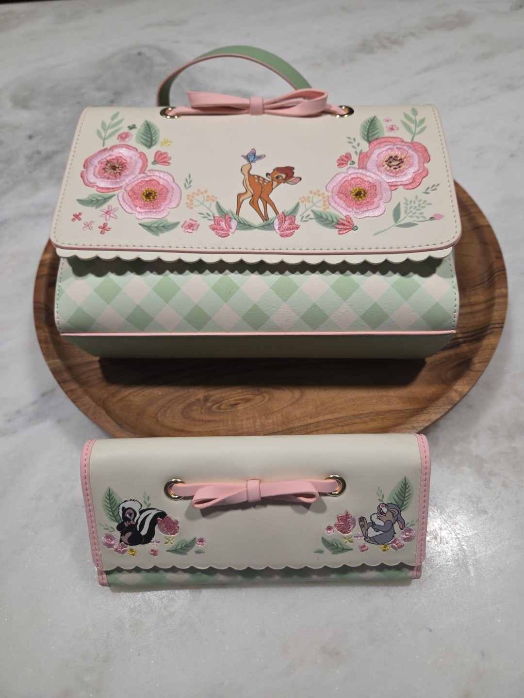 LOUNGEFLY DISNEY Crossbody Bag BAMBI THUMPER FLOWER Purse With WALLET !