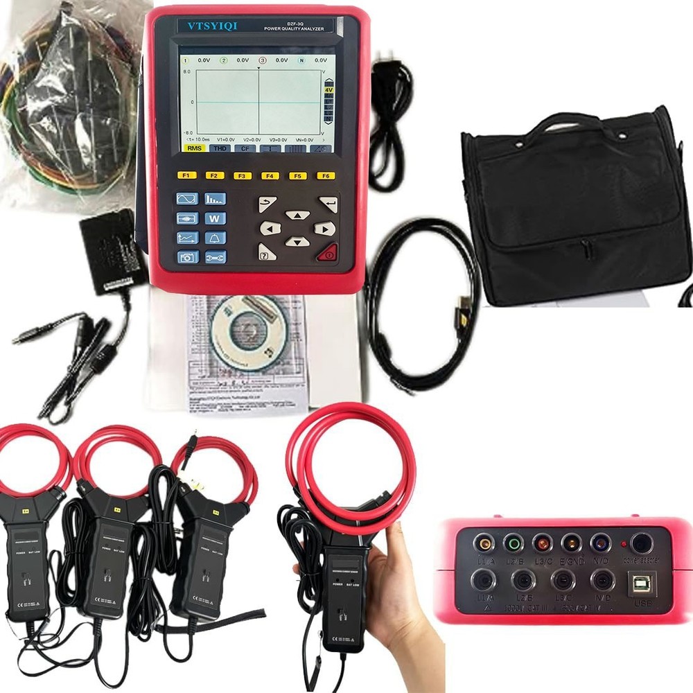 Three-Phase Power Quality and Energy Analyzer with Range 10A~6000A USB Interface