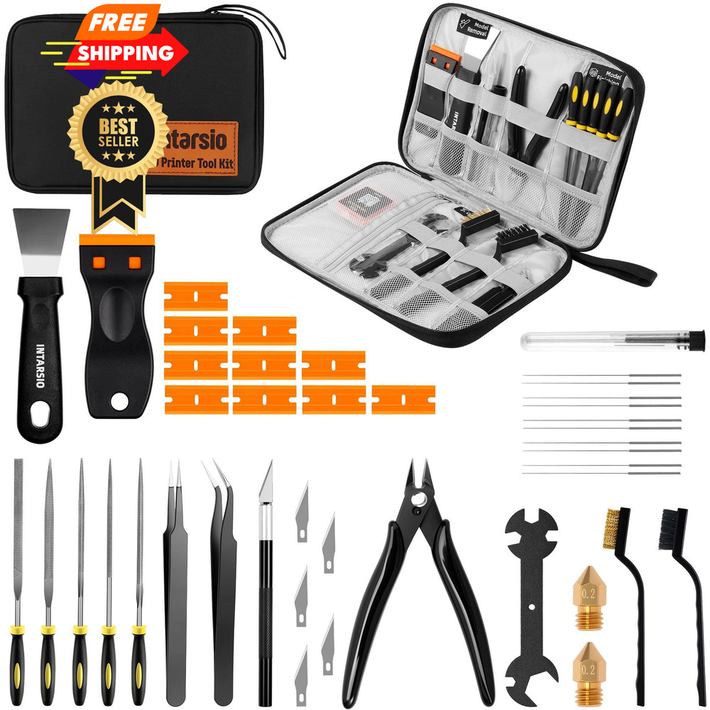 3D Printer Tools Kit, 34pcs Accessories for All FDM/SLA Black