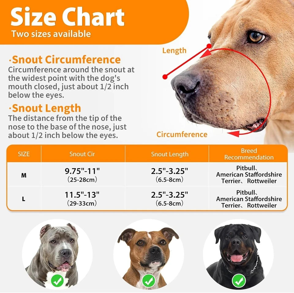 Pitbull Muzzle for Large Medium Sized Dogs to Prevent Biting Scavenging, Basket