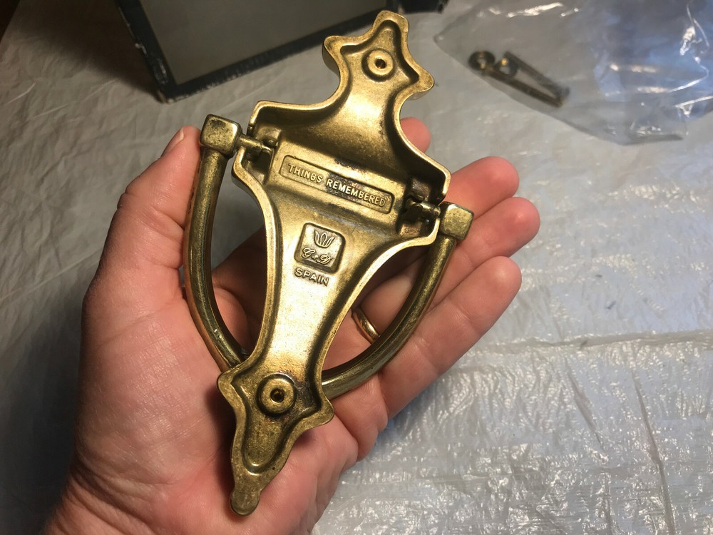 Solid Brass Forged Door Knocker ~ Engraved