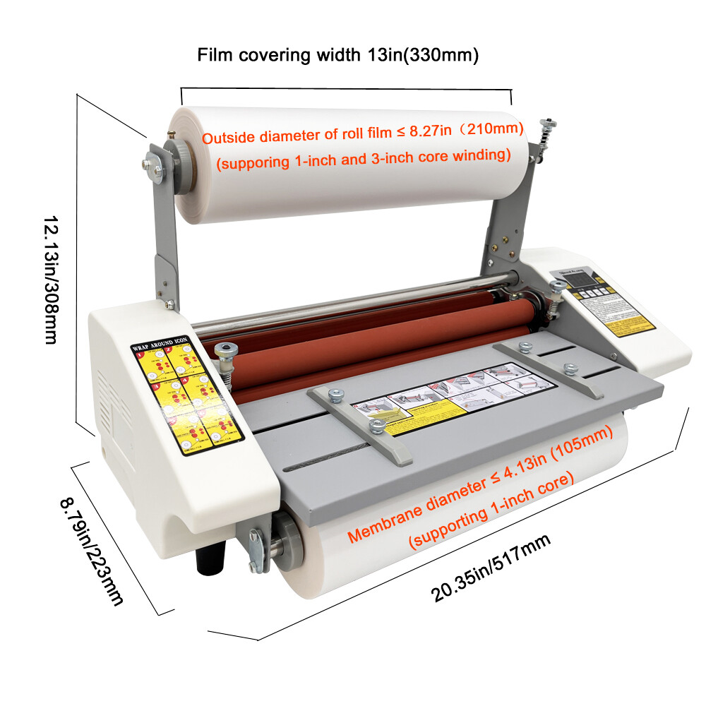 A3 High Speed Hot Cold Roll Laminator Doubel Sides Laminating Machine Office New