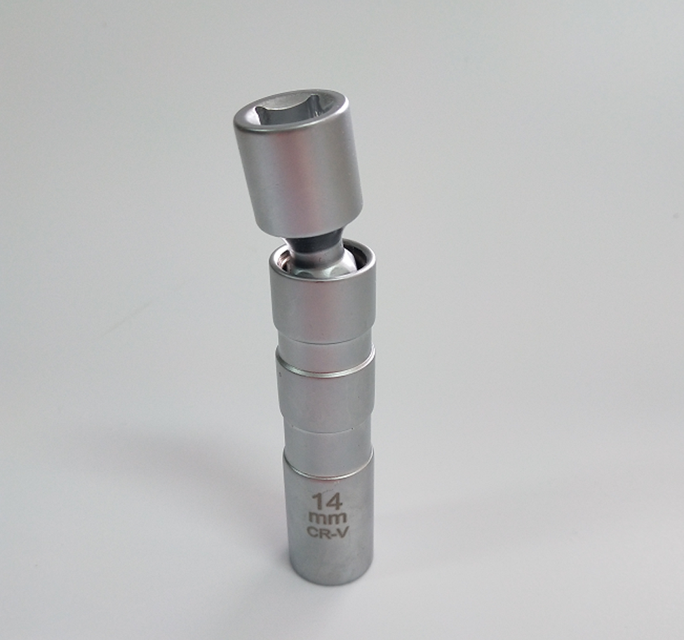 1X 14mm3/8"Drive Magnetic Thin Wall Wobble Spark Plug Sleeve Socket Removal Tool