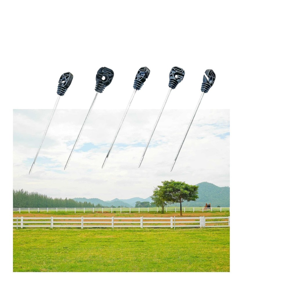 PK30 Multi-Function Long Distance Offset Screw-in Insulators Black with 1 Fre...