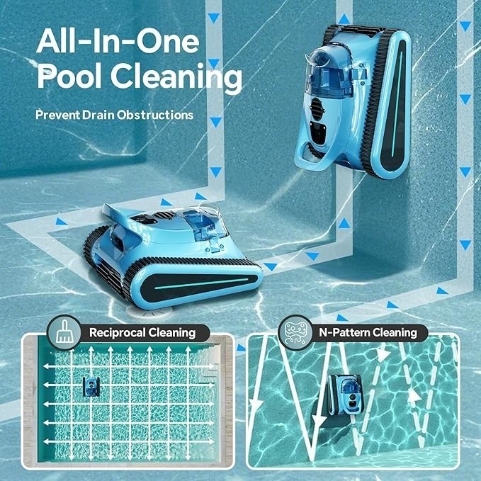 Seauto Cordless Pool Robot Cleaner Wall Climbing /App Support /3 Modes Automatic