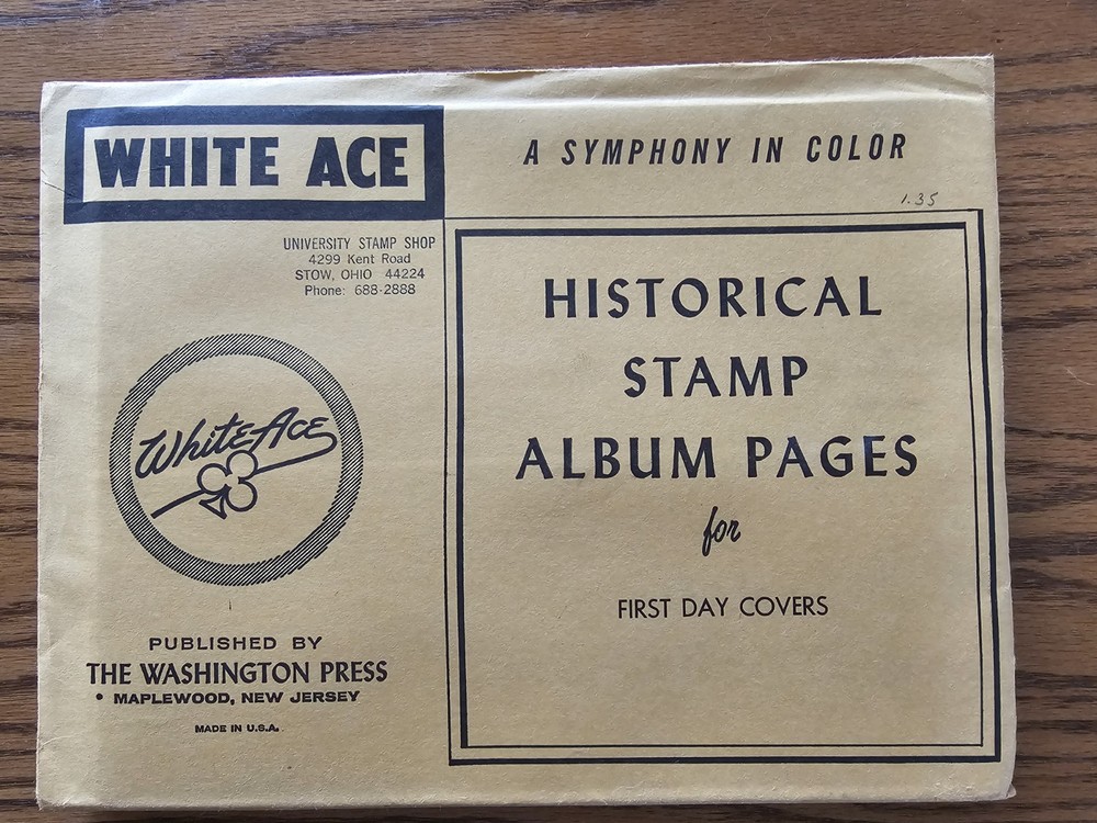 White Ace Stamp Supplement for First Day Covers NOS