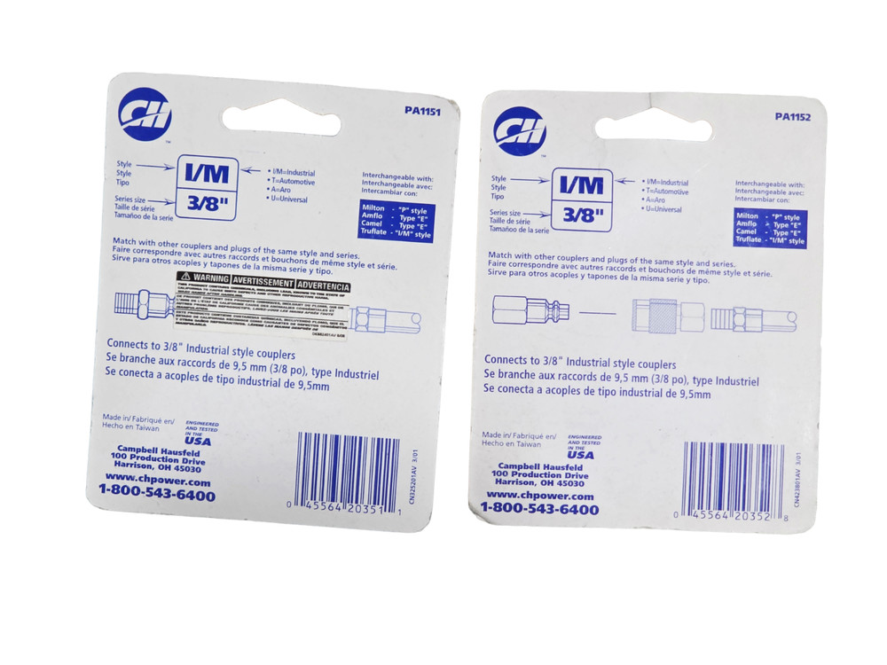 Campbell Hausefeld I/M 3/8'' Plug set 4pc