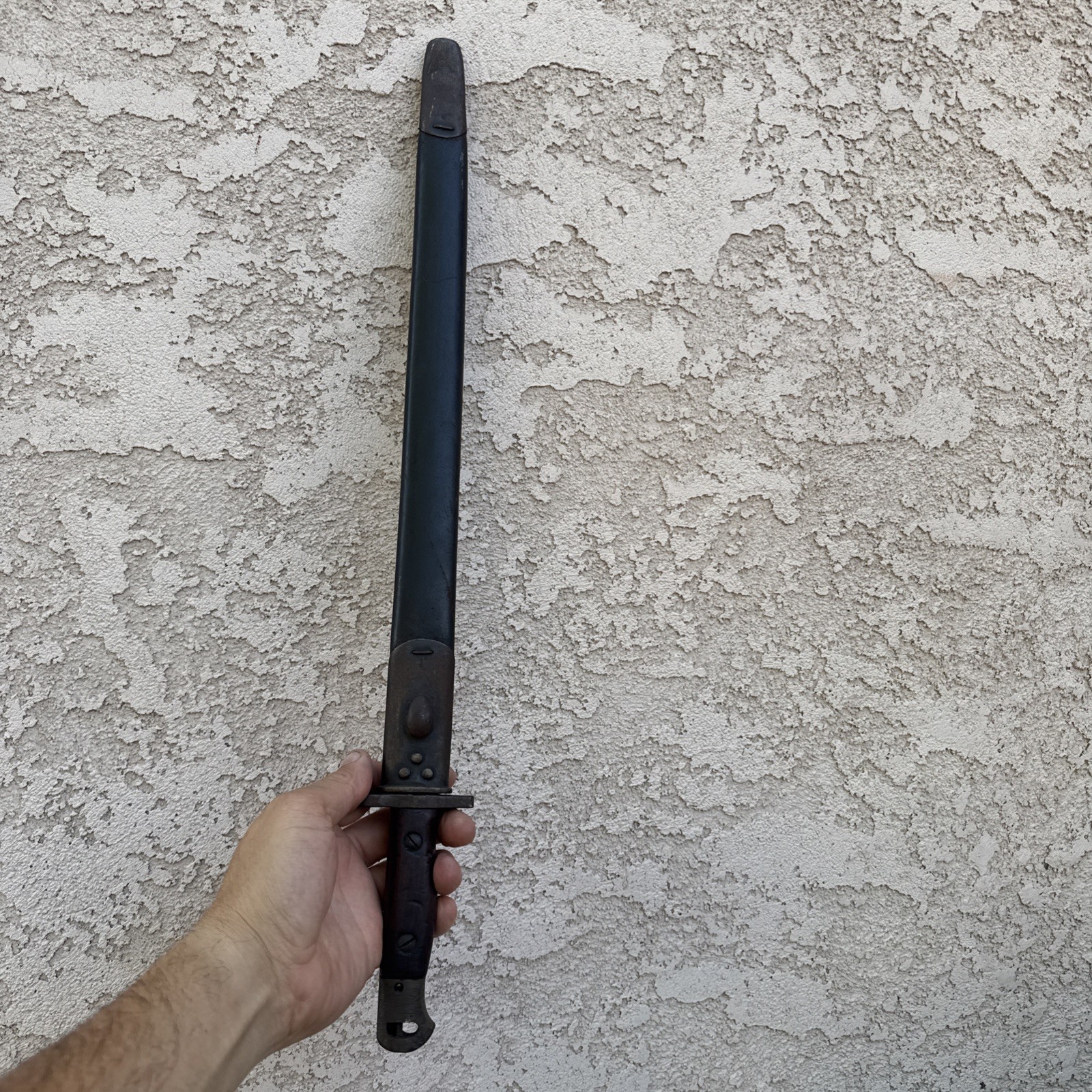 #13-8 WWI P1907 BRITISH SANDERSON ENFIELD RIFLE BAYONET 1917 SCABBARD 1907