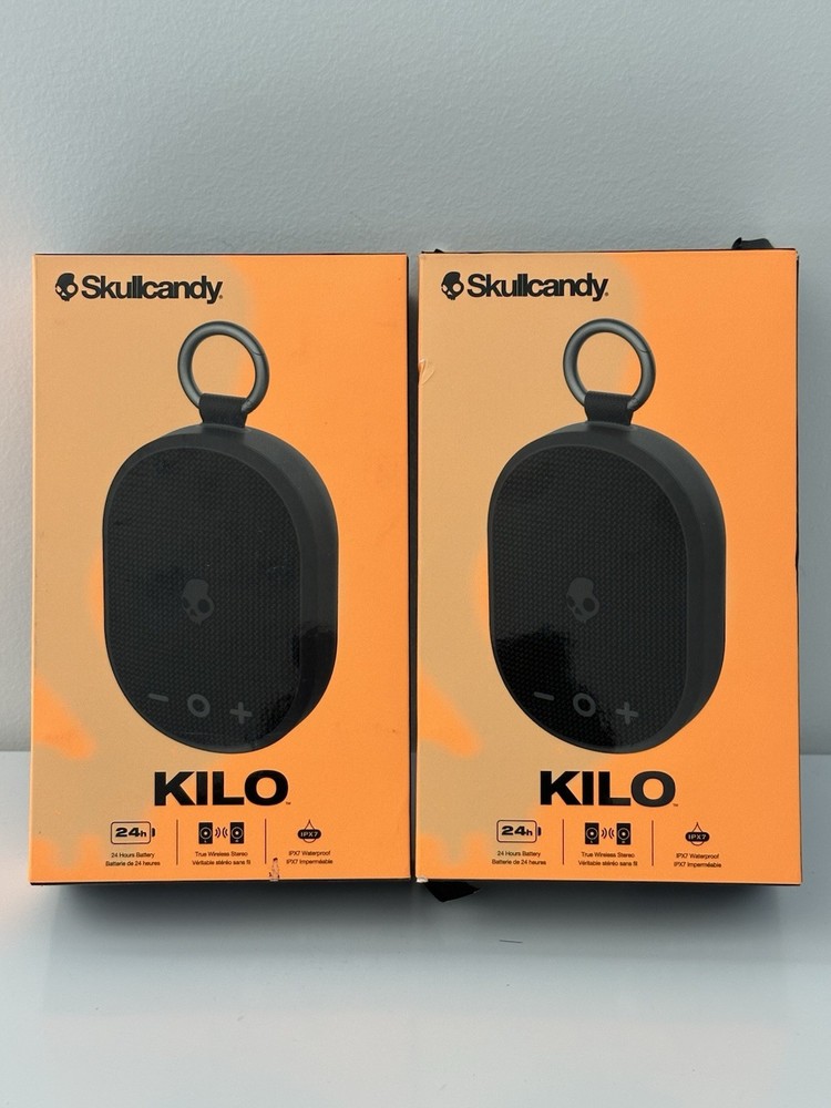 Skullcandy Kilo Wireless Waterproof Bluetooth Speaker with Case Bundle, 2-pack