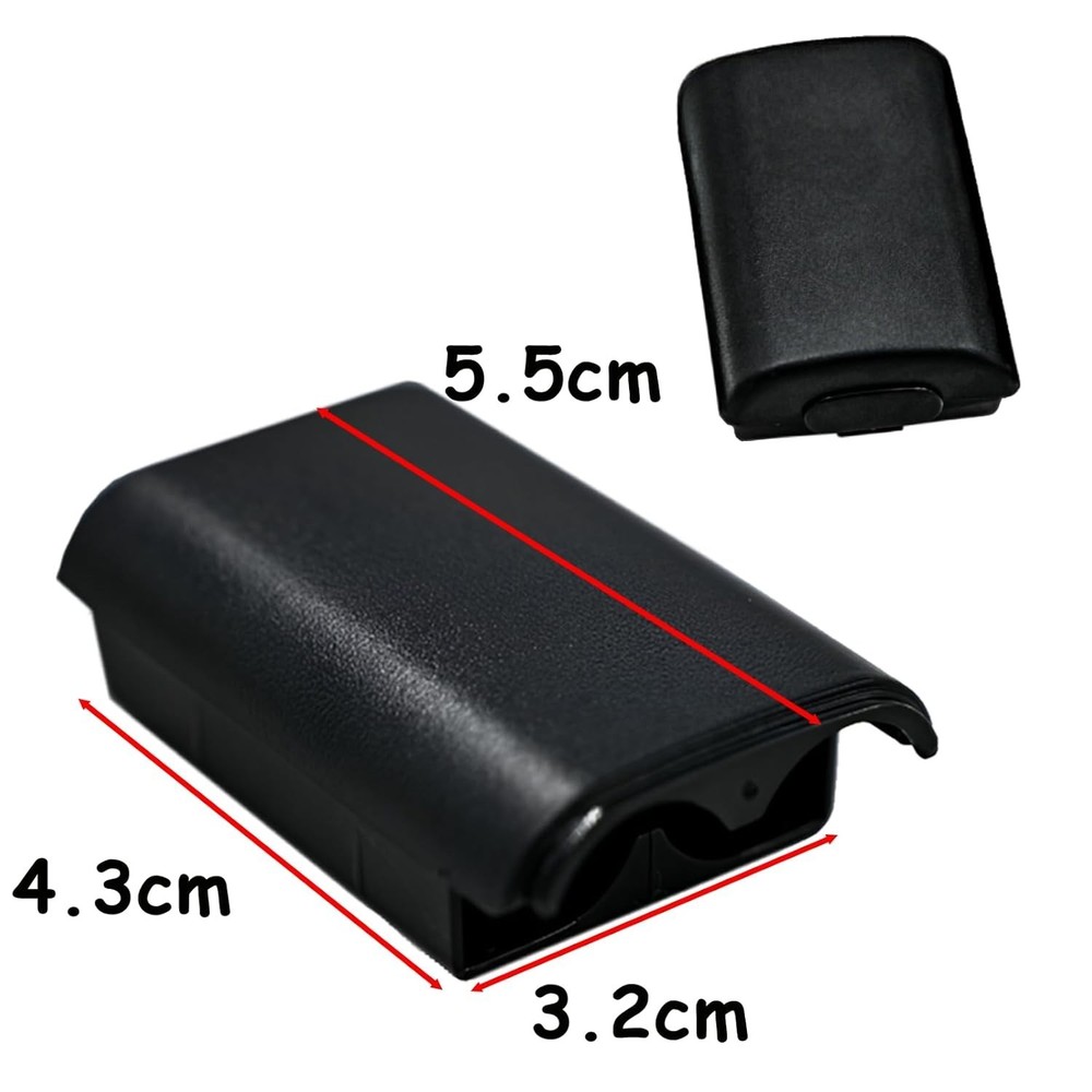 2 Pcs Durable Black Battery Pack Covers for Xbox 360 Wireless Controllers