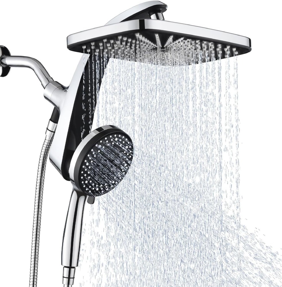 High Pressure Shower Head Set: Handheld Spray, Fixed Head