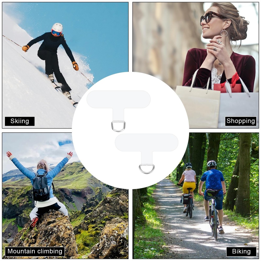 NQEUEPN 6pcs Phone Tether Tabs, Multifunctional Lanyard Medium, Transparent