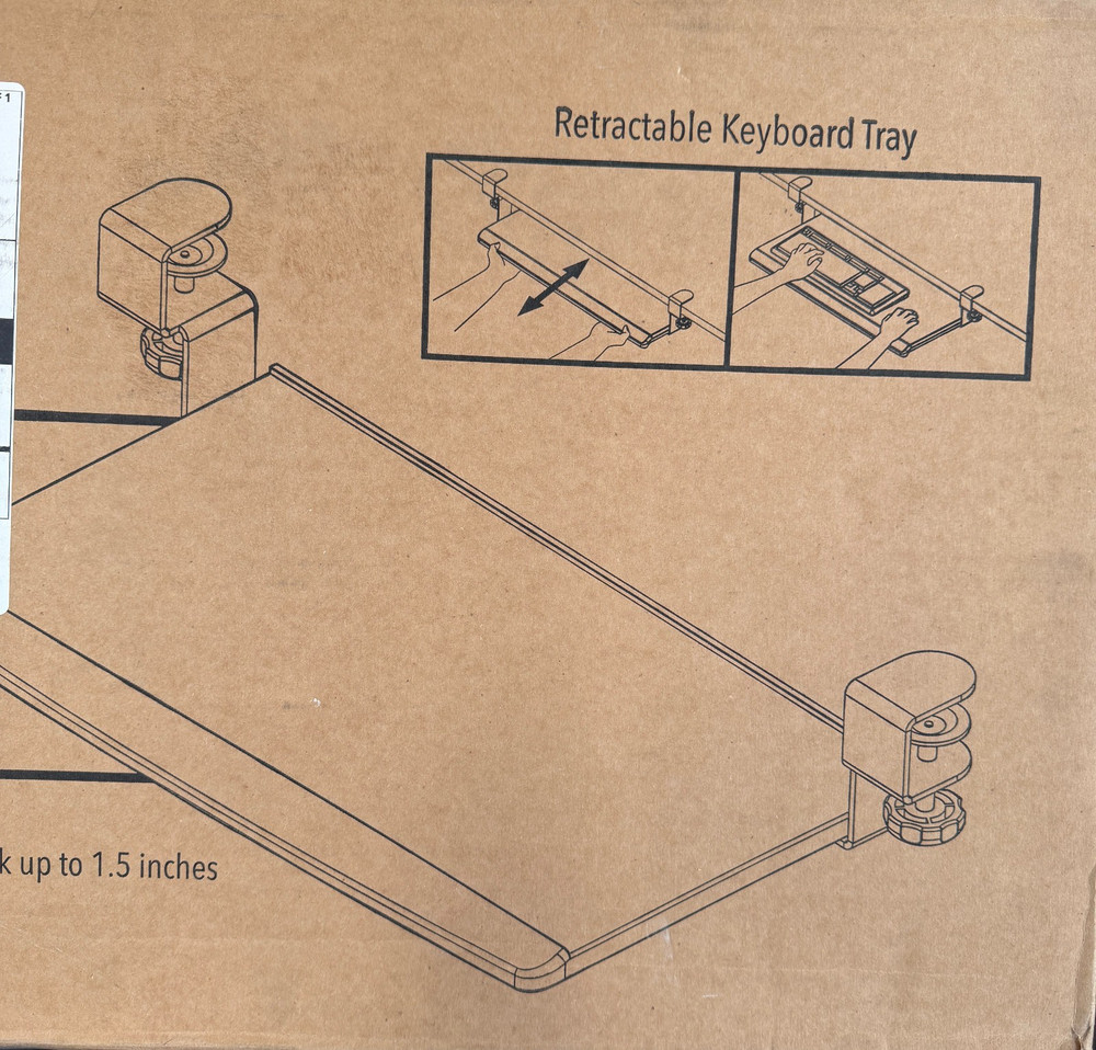 Stand Steady Retractable Keyboard Tray With Box *Check Description