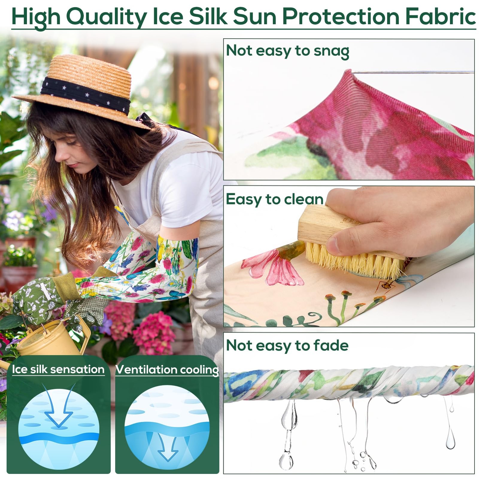 Farmers Defense Gardening Sleeves for Women 4 Pairs Sun Protection for Women