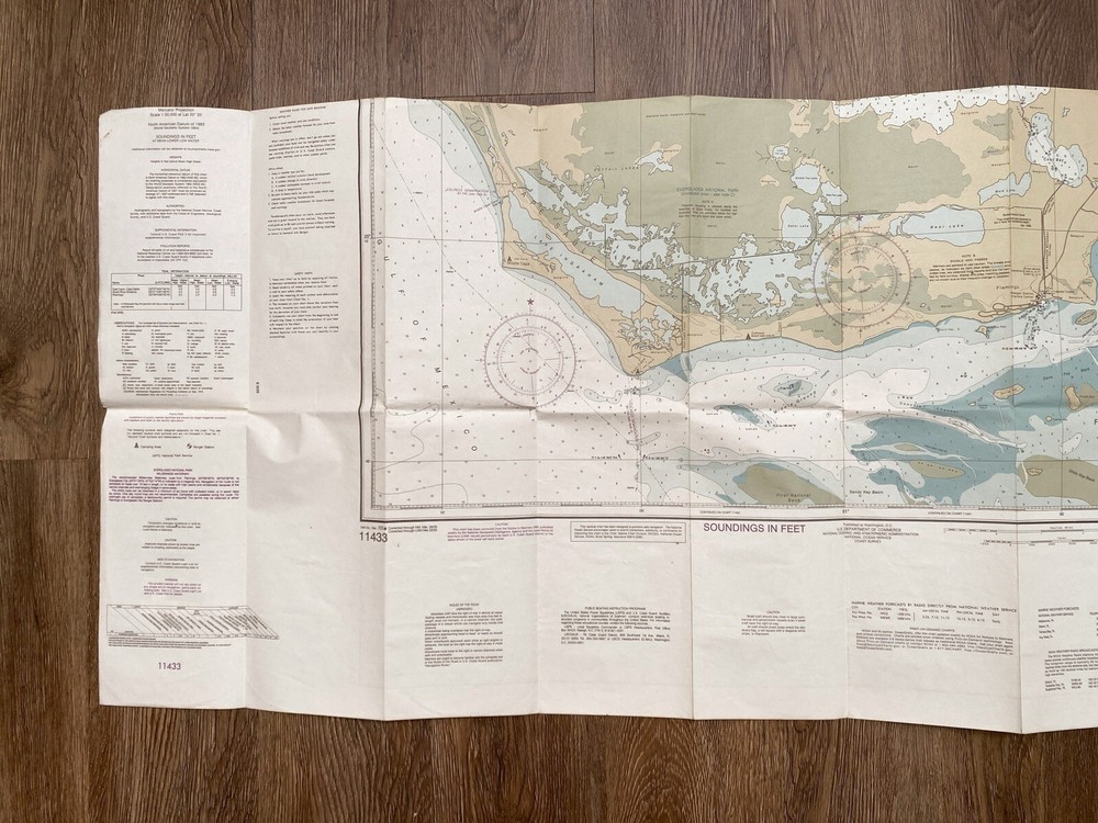 Everglades Whitewater Bay Florida Nautical Chart 11433
