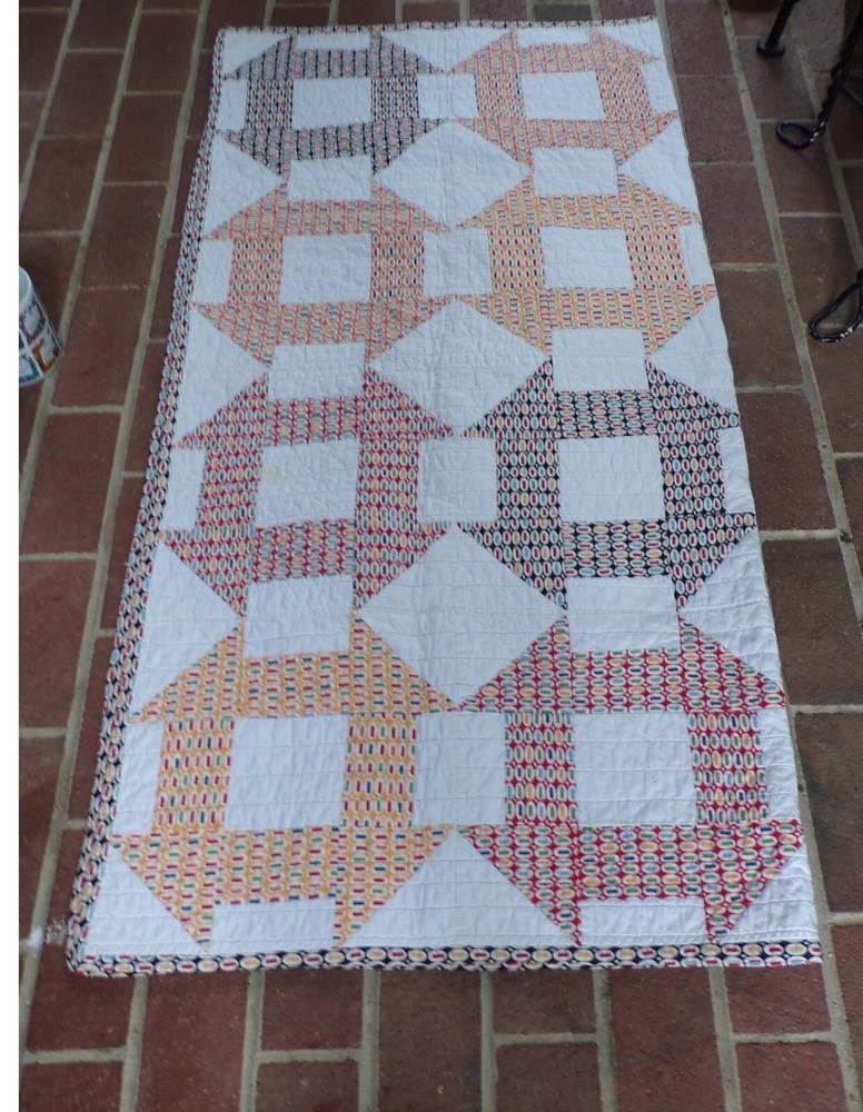 Handmade Small Multicolor  Geometric Quilt