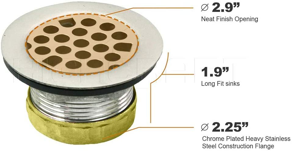 Stainless Steel RV Mobile Shower Strainer Drain Assembly for Bar & Bathroom Sink