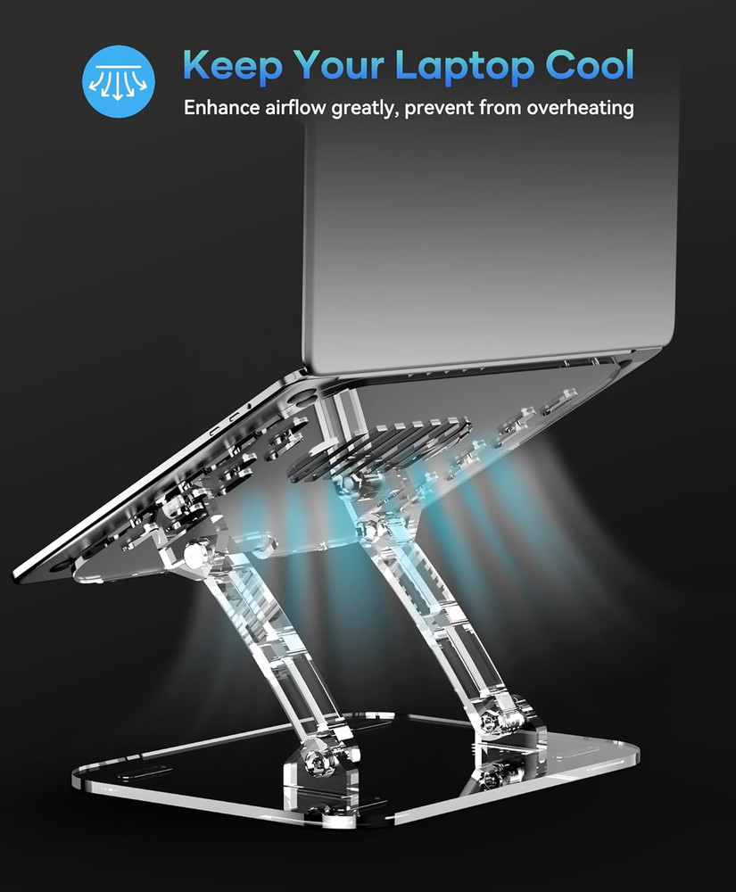 2 Pack Adjustable Portable Laptop Stand - Ergonomic & Foldable Riser for 10-15.6