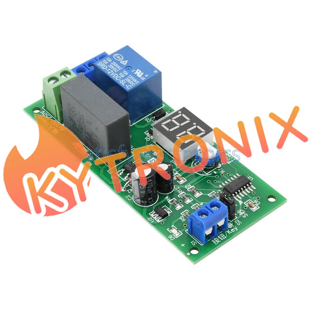 NEW AC 220V Digital Display Delay Relay Module Delay Timer Switch 0-99 S/Min