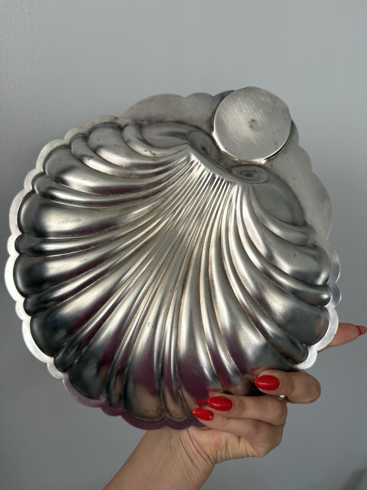 Vintage Silver-Plated Shell Serving Dish