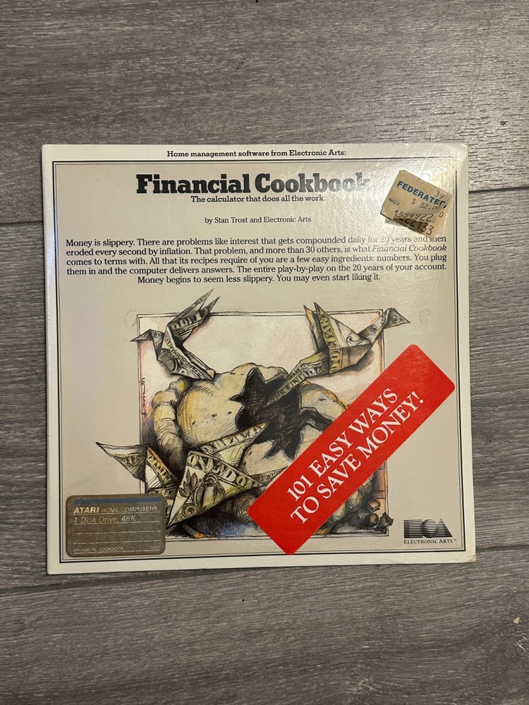 Financial Cookbook Electronic Arts Stan Trost Computer Program Atari CIB SEALED