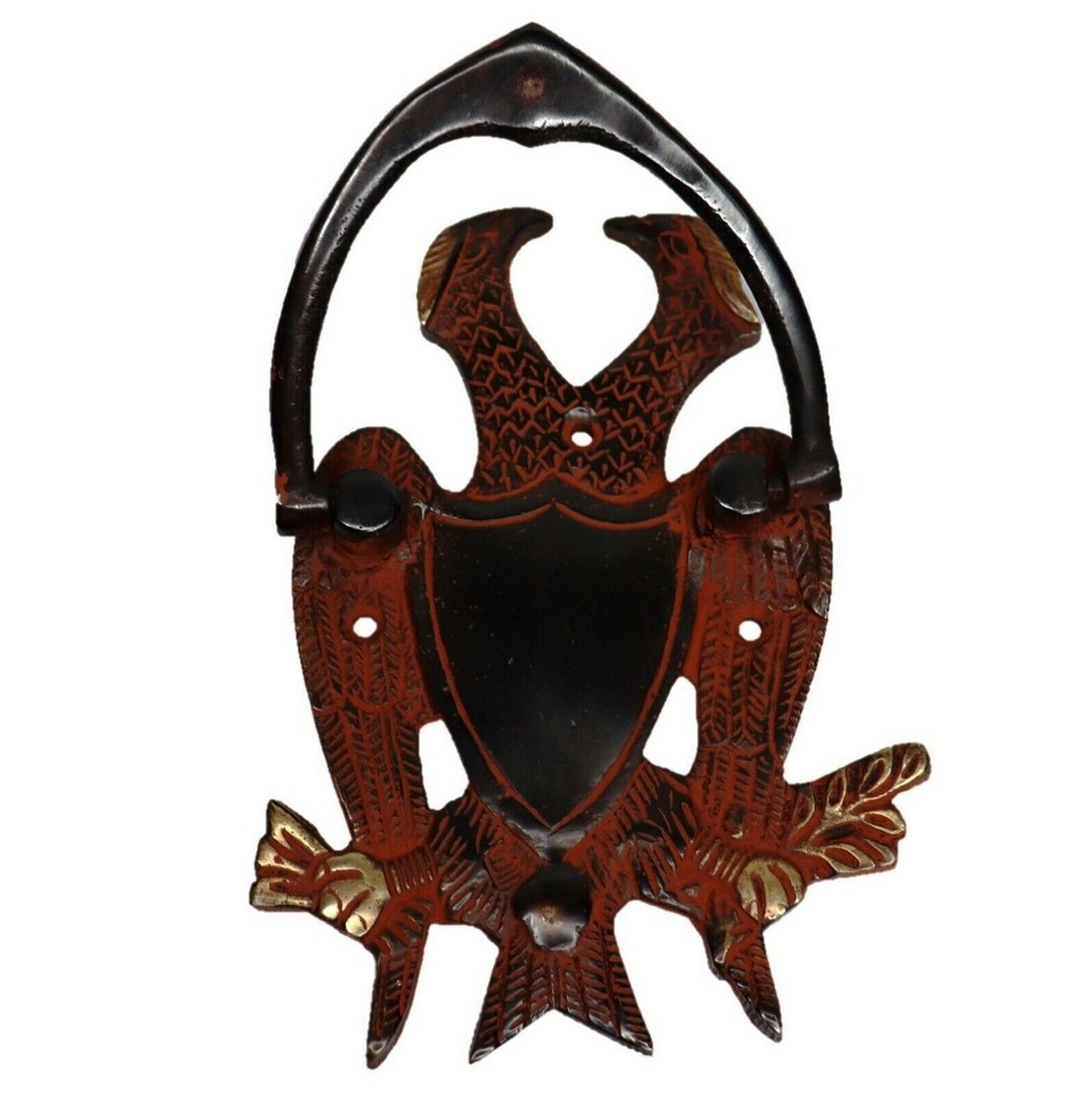 Handcrafted Solid Brass Red Eagle Two Face Shape Victorian Repro Door Knocker