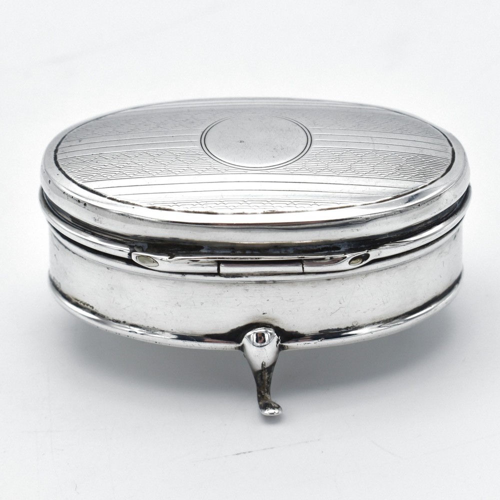 Antique Solid Silver Miniature Jewellery Ring Box 1909 Edwardian