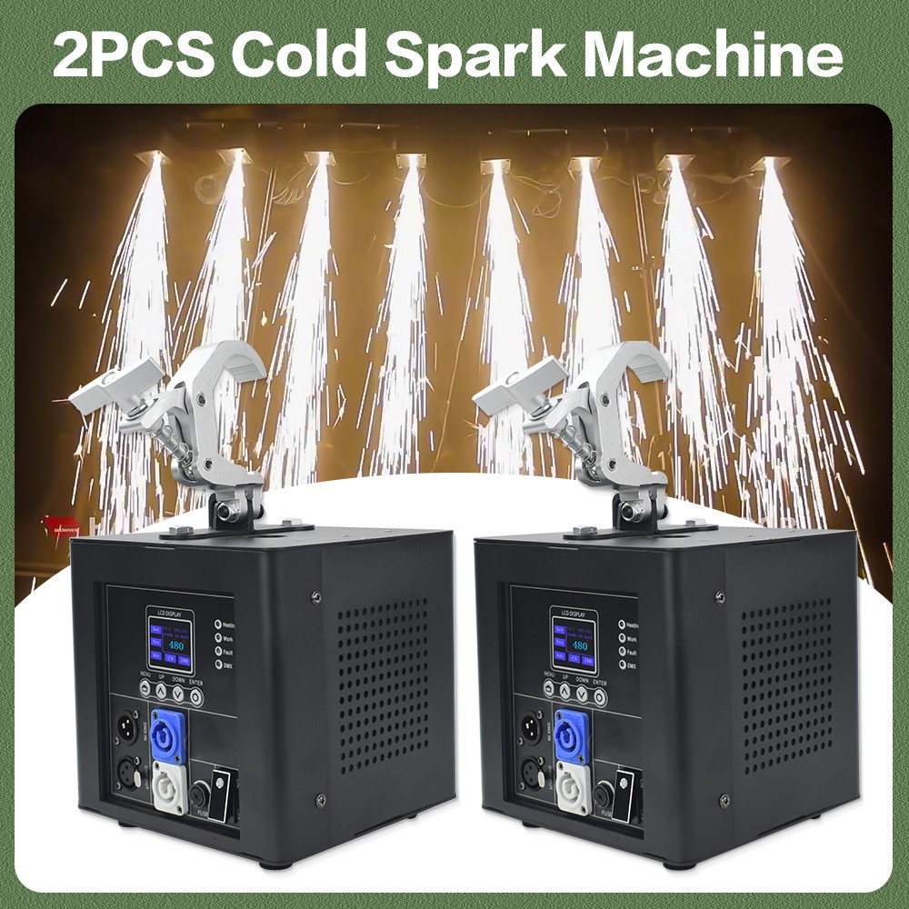 2X 800W Spray Down Firework Cold Spark Machine Waterfall Sparkler Remote Control