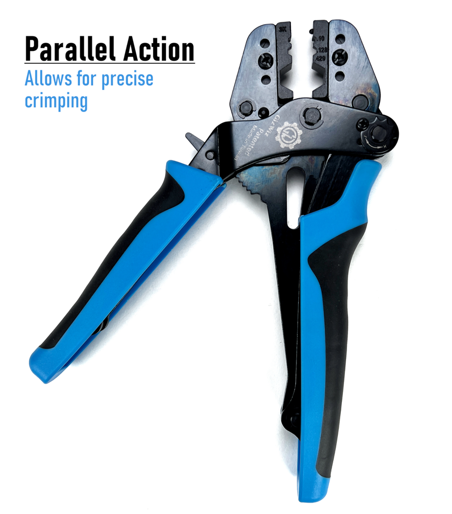 GIZWIZ Interchangeable Parallel Ratchet Crimp Tool Insulated Ring Terminals