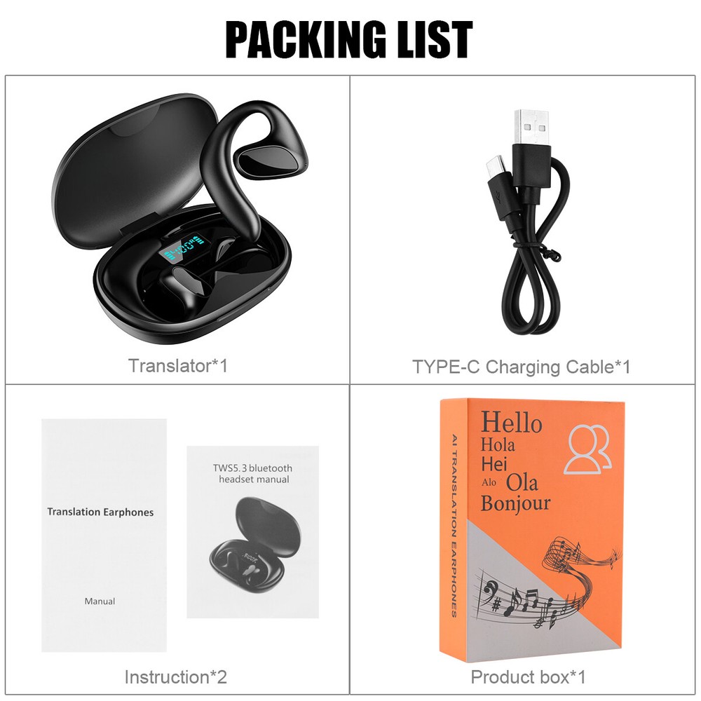 144 Language M8 Translator Earbuds Wireless Bluetooth Two Way Translator Device