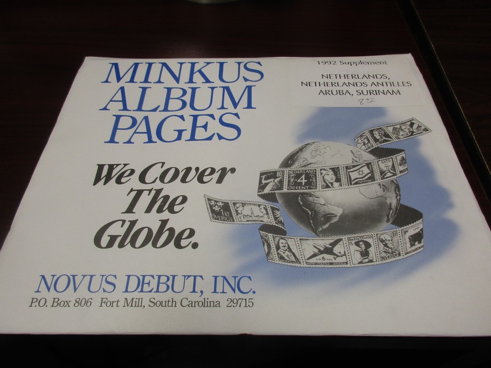 "MINKUS" ALBUM PAGES  1992  SUPPLEMENT NETHERLANDS  W/FREE SHIPPING!!!