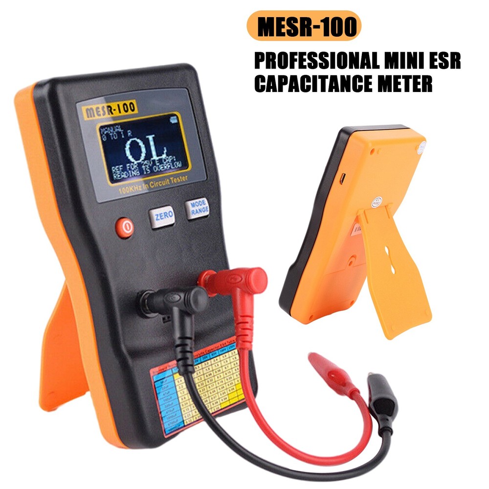 Digital LCD Display V2 ESR/LOW Ohm Meter In Circuit Capacitance Test MESR-100