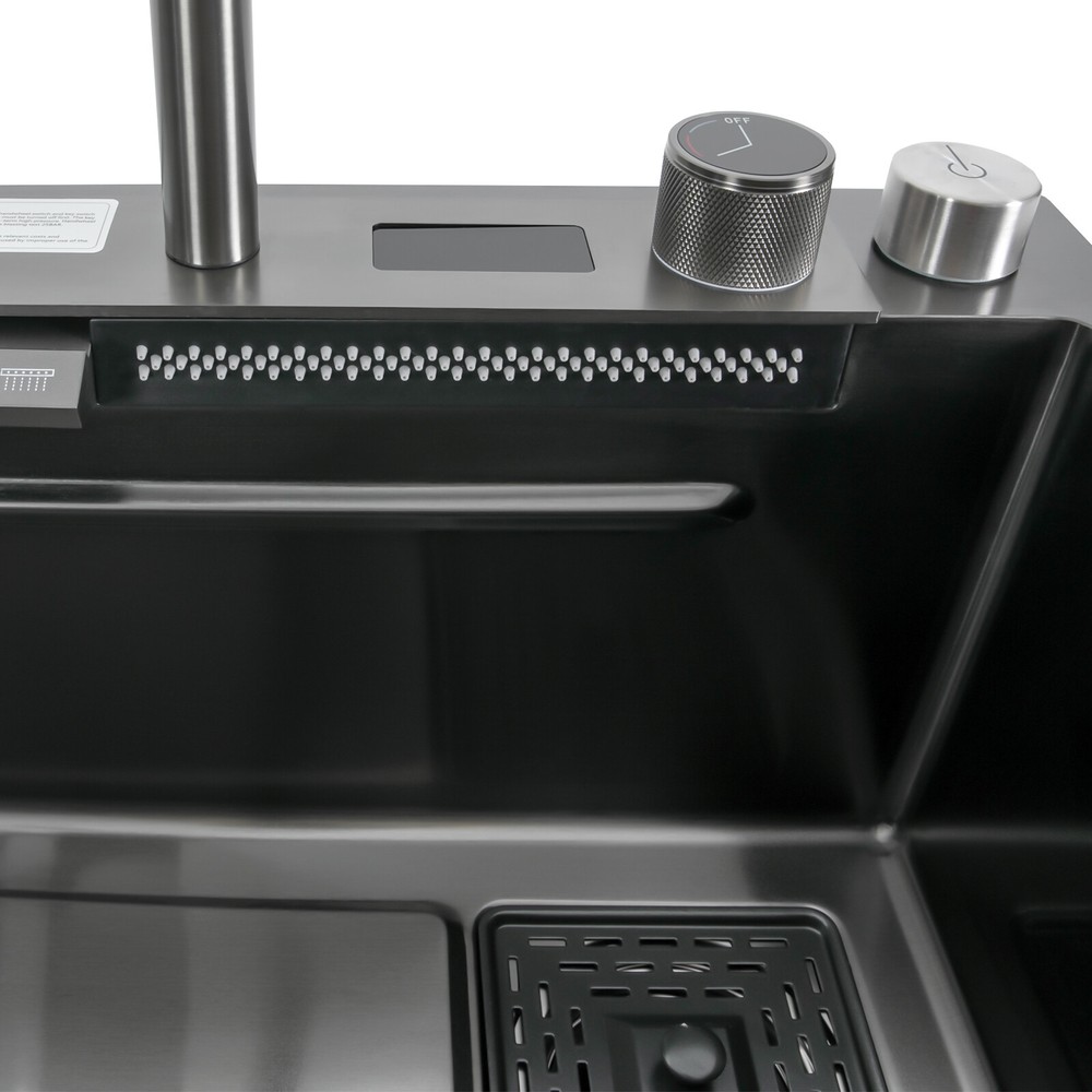 Multifunctional Digital Display Sink Workstation Kitchen Sink w/Pull-Out Faucet