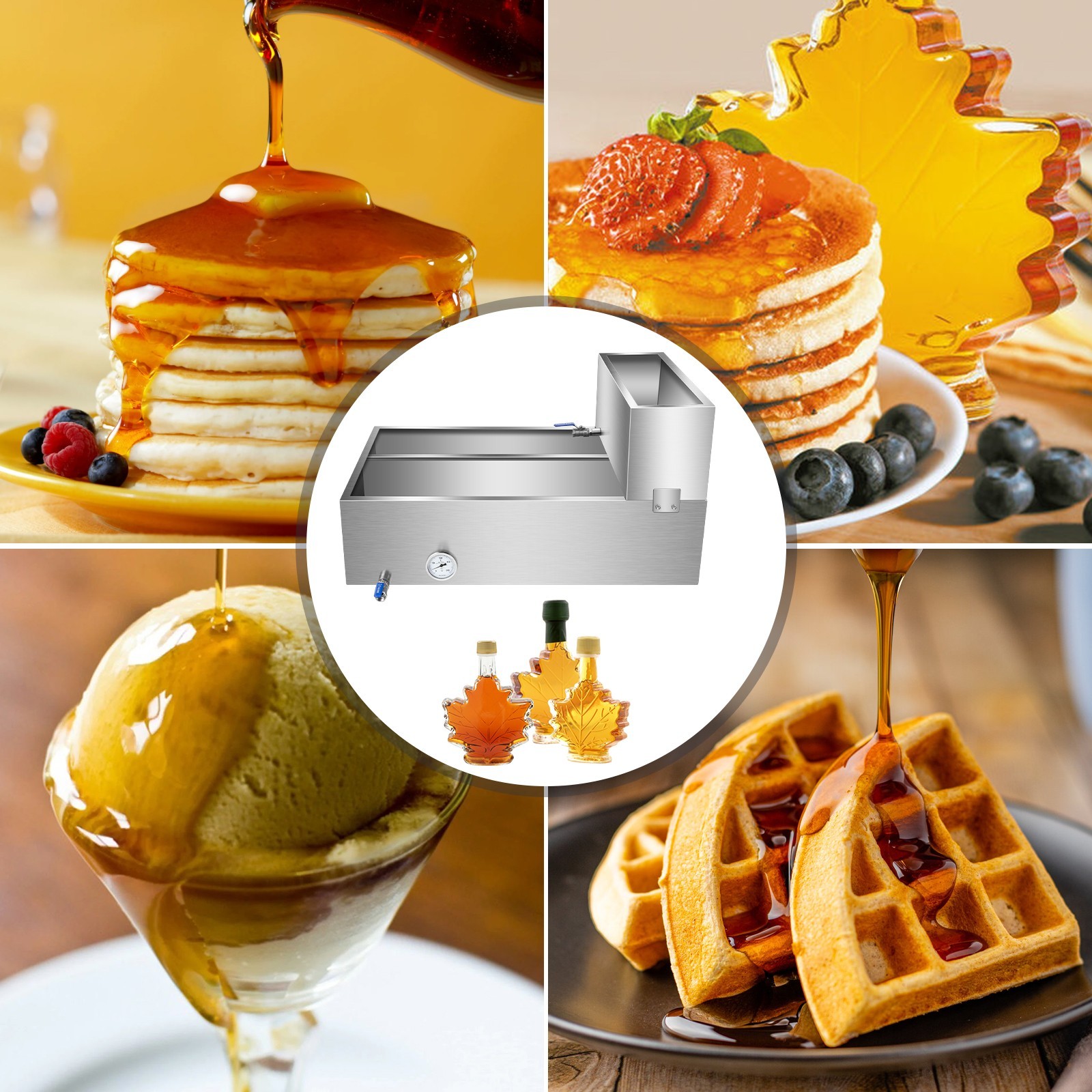 24X36X19 Maple Syrup Evaporator Pan Stainless with Valves and Thermometer