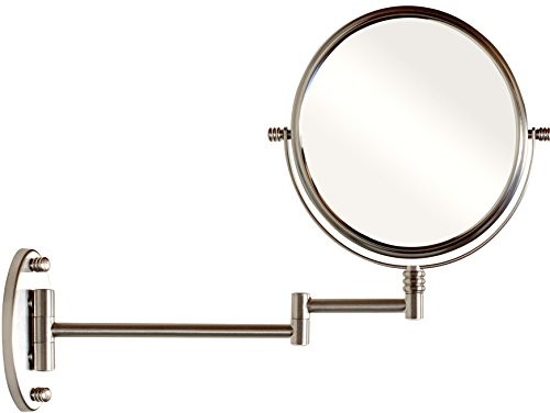 Wall Mount Extendable Mirror, 8 Inch Double Sided with 7X Magnification,