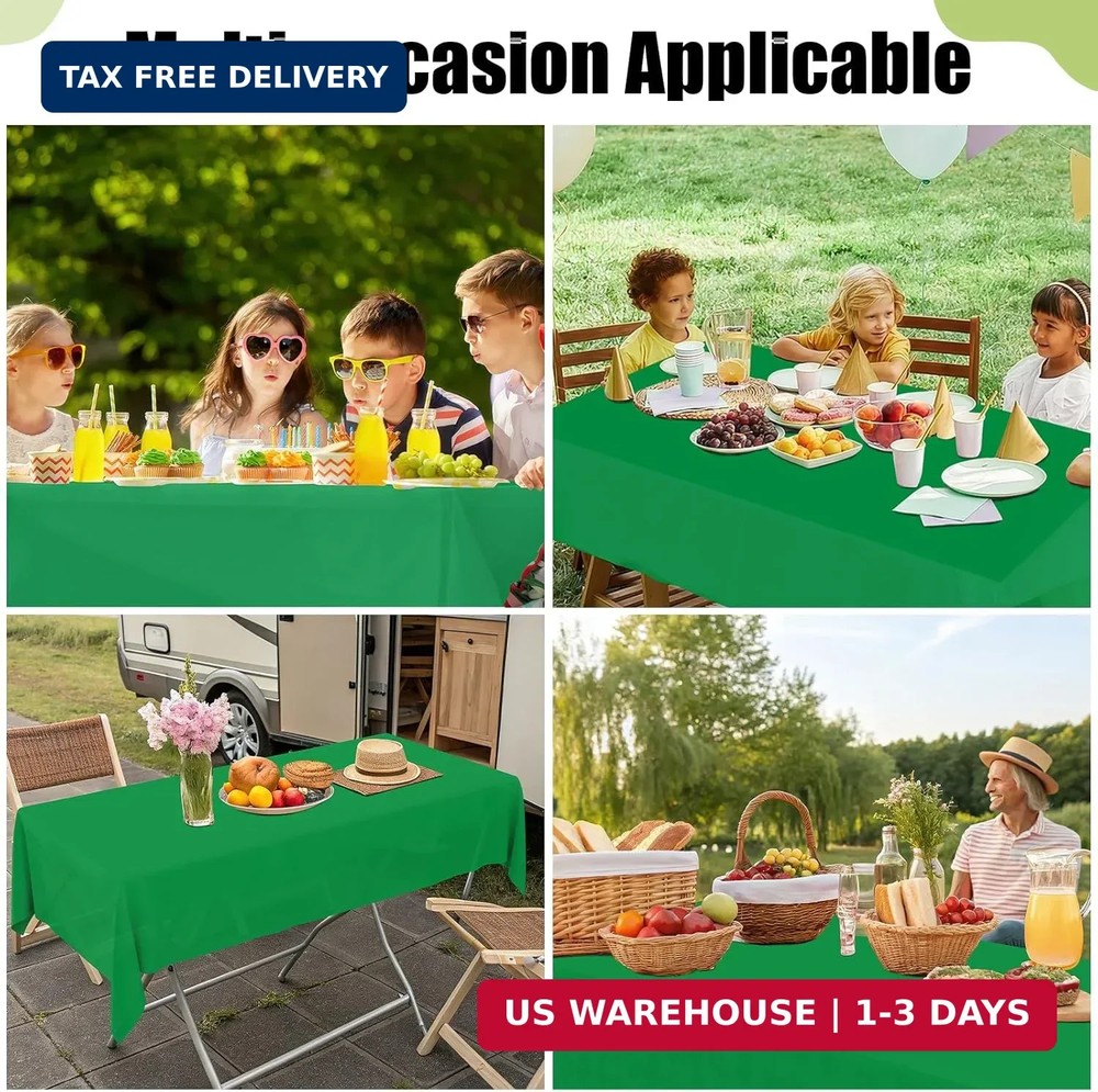 Smiry Disposable Table Cloth 3 Pack, 54 x 108 Inch Waterproof Plastic Tablecloth